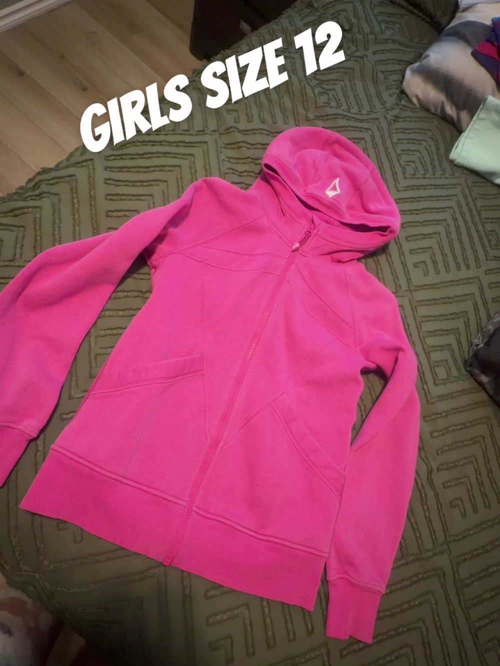 Ivivva Girls Bright Pink Full-Zip Hooded Jacket